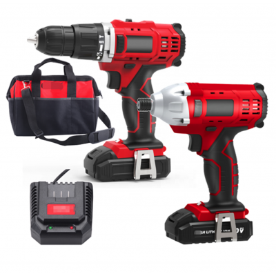 Cordless Impact Wrench  Power Tools 2000mAH  20V  Li-ion Battery Cordless  Drill Set